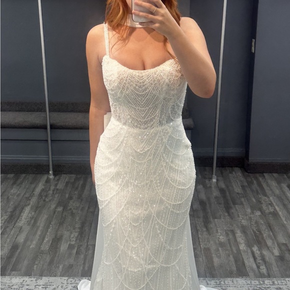 Maggie Sottero White Beaded Wedding Dress - Picture 1 of 4